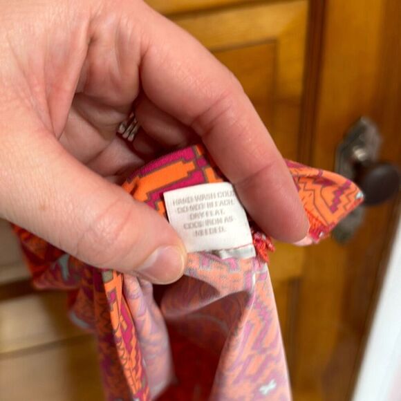 Ellie Kai Coral Pink Blue Aztec Halter Top Women’s US 4 - Picture 4 of 7